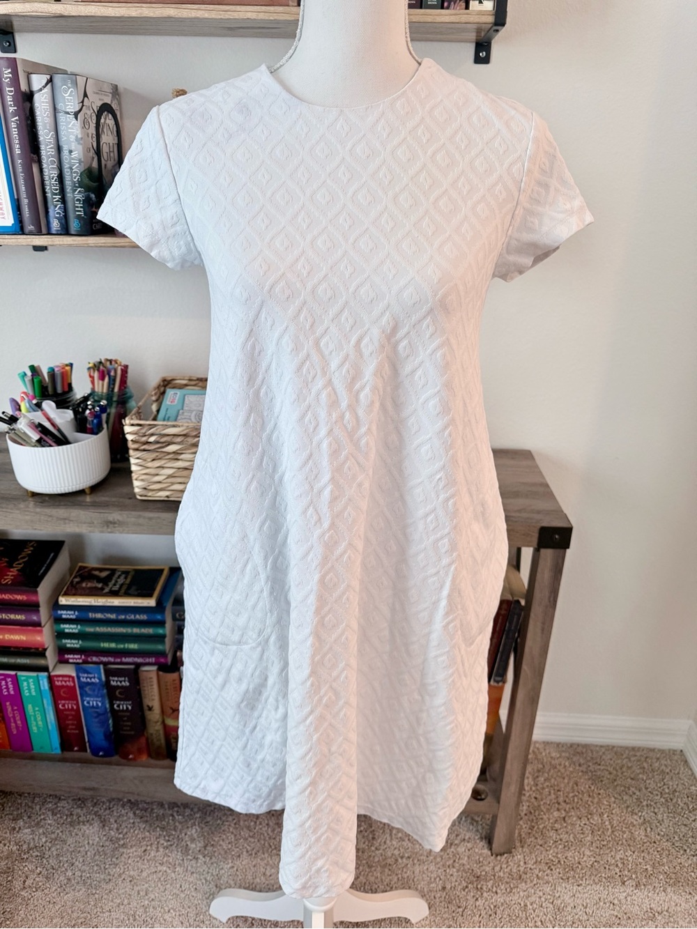 J. McLaughlin White On White Summer Dress